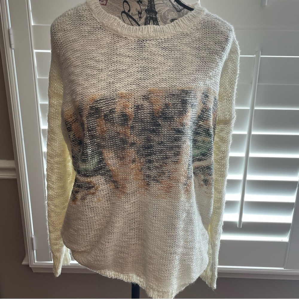 Iris Cream Knit Cat eye Sweater - Picture 7 of 8
